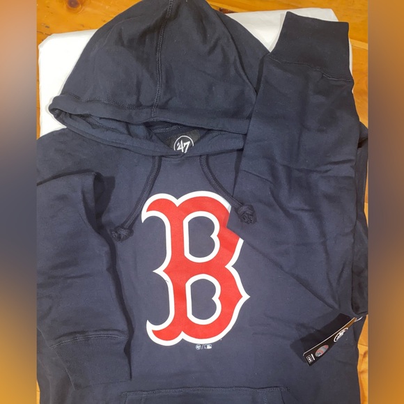 🎉HP🎉🎉NEW HOODIE BOSTON RED SOX Pullover 47 Brand Navy Sweatshirt Kangaroo XL - Picture 6 of 10